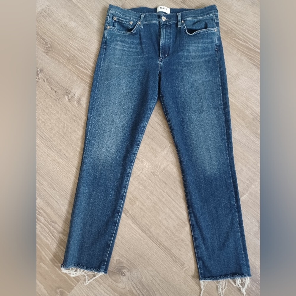AG Dark Wash High-rise Ankle Jeans